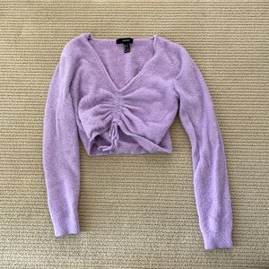 Purple Sweater Cropped Shirt
